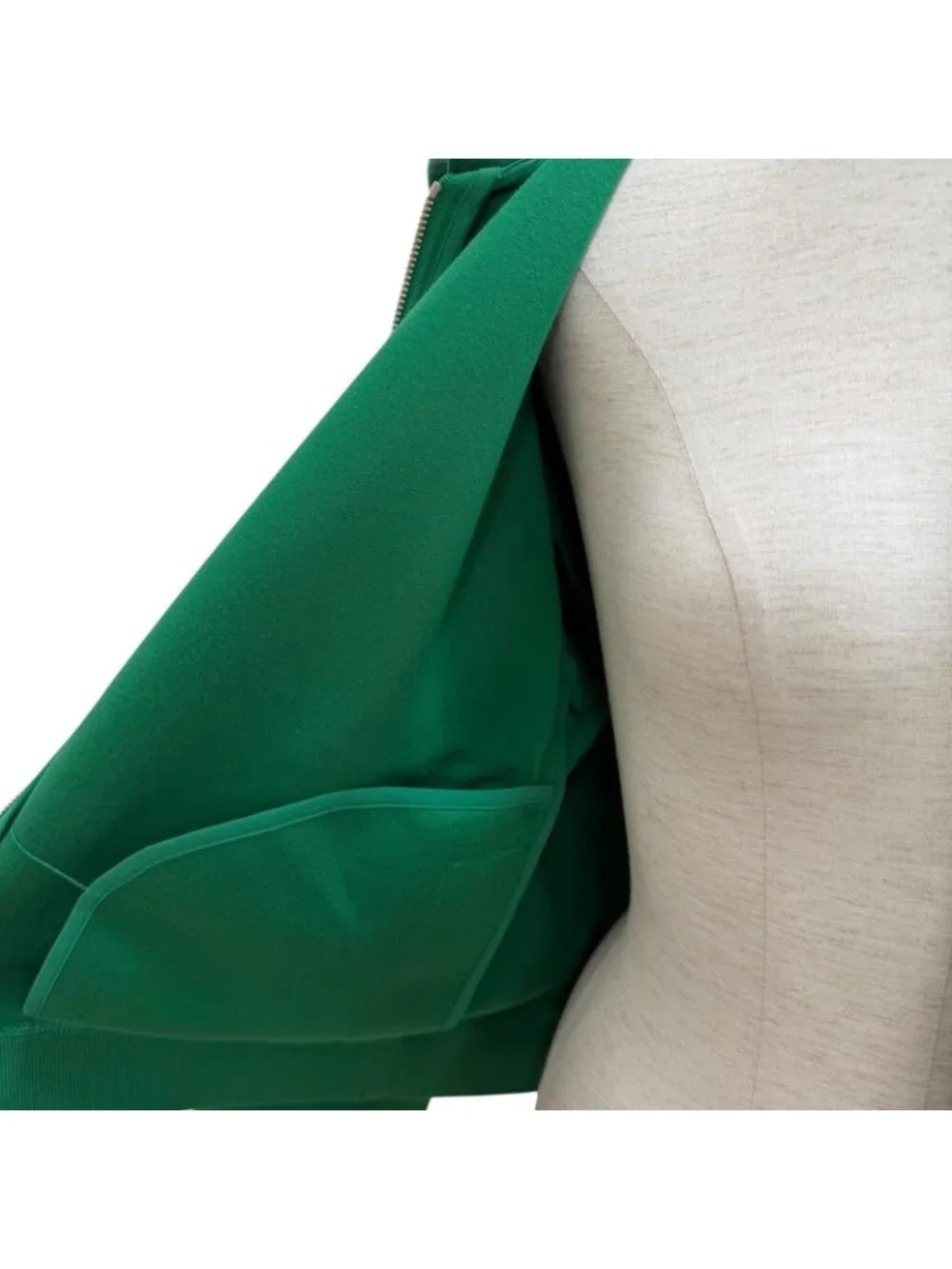 Louis Vuitton Lining Silk 100% L Monogram Zip UP Hoodie Green XS